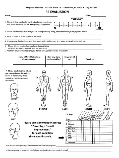 Printable Physical Therapy Evaluation Template